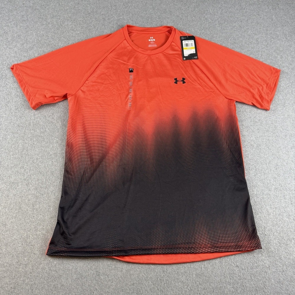 Under Armour UA Tech‎ Fade SS Shirt Mens M Orange Black Loose 1377053 NWT